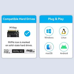 Зовнішня кишеня для SSD M.2 (NVME) M-key USB Type-C 3.2 10Gbps Heat Sink Aluminum сіра Vention - мініатюра 6