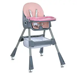 Стільчик для годування дитячий пластиковий компактний рожевий (M 5722 Pink)