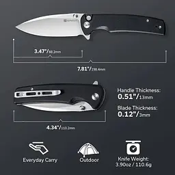 Ніж cкладний Sencut Sachse S21007-5 чорний G10 - мініатюра 9