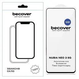 Скло захисне BeCover 10D Nubia Neo 3 5G Black (714762) - мініатюра 2