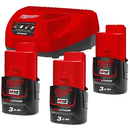 Енергокомплект Li-Ion MILWAUKEE, M12 NRG-303 (ЗУ С12 С, 3х3Аг B3)