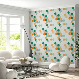 Панель стінова Sticker Wall 3D 700х700х4мм Мозаїка зелено-жовта SW-00002015 - мініатюра 5
