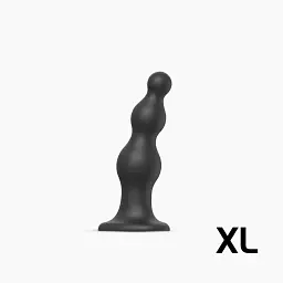 Насадка для страпону Strap-On-Me Dildo Plug Beads Black XL - мініатюра 2