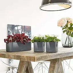 Вазон Lechuza Cube Glossy Triple 40х14х14 см антрацит (13671) - мініатюра 7