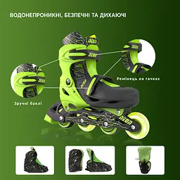 Роликові ковзани Neon Combo розмір 30-33 салатові (NT09G4) - мініатюра 6