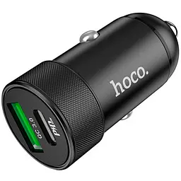 Автомобільний зарядний пристрій Hoco Z32B QC3.0 1 USB + Type-C Black + USB Cable iPhone - мініатюра 4