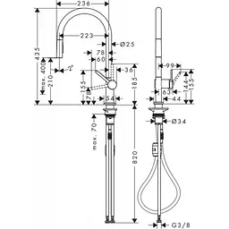 Змішувач для кухні Hansgrohe Talis M54 210 72800000, Хром - мініатюра 3