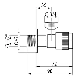 Кран приладовий Kroner KRP Edelstahl Klassisch - ESG102 1/2"х3/4" ЗЗ (CV022975) - мініатюра 6