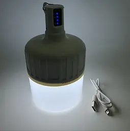 Акумуляторна кемпінгова LED лампа 18W 2000mAh світильник з гачком USB зарядка ліхтар світильник 14х8см 2 режими яскравості DP 7812
