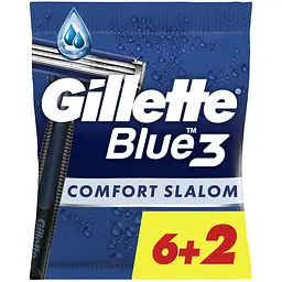 Одноразовые станки для бритья Gillette Blue 3 Comfort Slalom, 8 шт.