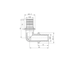 Кутник рівнопрохідний Koer 90 Ka.L25 - 25(3.5mm) x 25(3.5mm) KR4873 - мініатюра 3