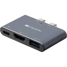 USB-Хаб Canyon DS-1 Multiport Docking Station with 3 port, with Thunderbolt 3 Dual type C male port, 1*Thund (CNS-TDS01DG)