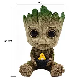 Горщик для вазонів та канцелярії Грут Groot G9 Малюк з пташеням + кругла підставка - мініатюра 5