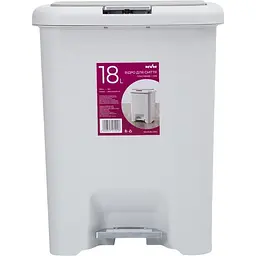 Відро для сміття MBM My Home з кришкою та педаллю 18 л сіре (BIN-03 18L GRAY)