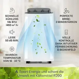 Кондиціонер мобільний Klarstein Grandbreeze Pro 4K 14 000 BTU/4,1 кВт (10035811) - мініатюра 3