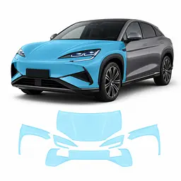 Антигравійна захисна бронеплівка за лекалами для BYD Sealion 07 I 2024- передня частина авто (капот бампер крила))