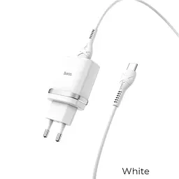 Адаптер мережевий Hoco Type-C Cable Smart FCP / AFC C12Q 1USB, 3A, 18W, QC3.0