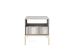 Тумба приліжкова Perfect Home Нова / Nova з 1 шухлядою і золотими ніжками S54 Сірий (PFH-091257) - мініатюра 2