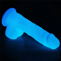 Неоновий фалоімітатор LoveToy Lumino Play 20.9 см блакитний - мініатюра 7