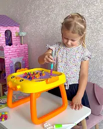 Столик ігровий багатофункціональний мозаїка, пазли , поверхня для малювання - мініатюра 3