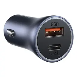 Автомобільний зарядний пристрій Baseus Golden Contactor Pro Dual Quick Charger USB+Type-C 40W CCJD-0G Grey - мініатюра 2