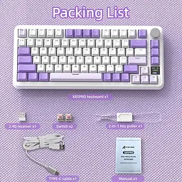 Клавіатура Attack Shark X85 Pro RGB Linear Blueberry Switches Wireless Lavender (AS-6972792471105-L) [166722] - мініатюра 9