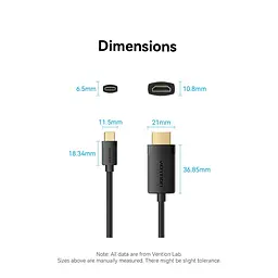 Кабель Vention USB Type C-HDMI V 2.0 2 м (CRIBH) - мініатюра 2
