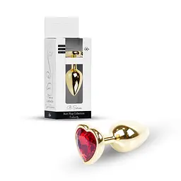 Анальна пробка Jewellery Gold Heart Plug Red