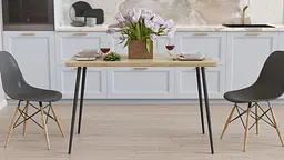 Кухонний стіл Марсель 30 Ferrum-decor 75x120x60 Чорний метал ДСП Дуб Сонома 32 мм (FRD-106738)