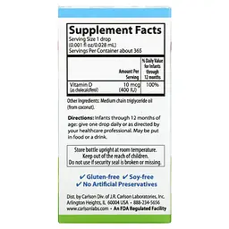 Вітамін D Baby's Super Daily D3 400 IU 10.3 мл Carlson vit0006385 - мініатюра 2
