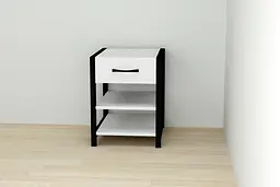 Тумба універсальна Ferrum-decor Вів'єн 1/2 50x41x40 чорний ДСП Білий 16мм (FRD-104121) - мініатюра 4