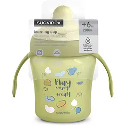 Чашка з носиком Suavinex Bear Family +6 місяців 200 мл зелена (402643) - мініатюра 4