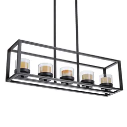 Люстра Brille лофт підвісна свічка E27 60W BK (BL-387S/5) - мініатюра 2