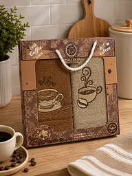 Набір 2 махрово-вафельні рушники кухонні 30х50 см COFFE різнобарвний TC303375777