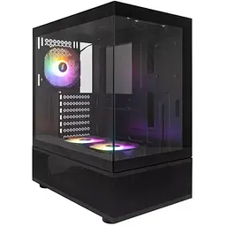 Корпус 1stPlayer Mi7-A-BK-2F7R-1F7, чорний, без БЖ, Midi Tower, ATX / Micro ATX / Mini ITX, 1xUSB 3.0 / 1xUSB 2.0, макс. CPU - 185