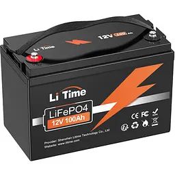 Акумулятор Li Time LiFePO4 12V (12.8V/100Ah/1280Wh) (L12V100-BASIC-4-A100)