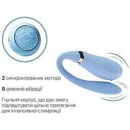 Смарт-вібратор для пар Zalo Fanfan set Royal Blue пульт дистанційного керування - мініатюра 5