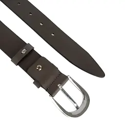 Ремінь шкіряний жіночий HANDY COVER НС-3425 темно-коричневий зі срібною пряжкою (130 см) - мініатюра 5
