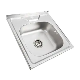 Кухонна мийка Platinum Декор 5050 з нержавіючої сталі 0.7 мм квадратна 50x50 см (000000289) - мініатюра 2