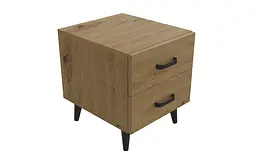 Тумба Віва 2 на конусних ніжках Ferrum-decor 41x35x40 Чорний метал ДСП Дуб Артізан 16 мм (FRD-106816) - мініатюра 3