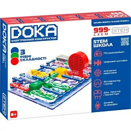Електронний конструктор ШКОЛА "999+ СХЕМА" DOKA D70708 Різнокольоровий (6976706850093)