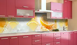 Вініловий кухонний фартух Апельсини в льоду наклейка для кухні цитруси Фрукти Happy Pocket Z181698 - мініатюра 3