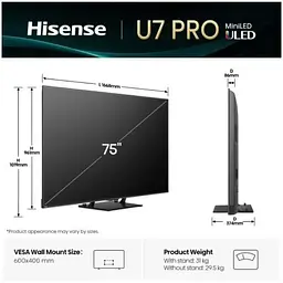 Телевізор Hisense 75U7Q PRO - мініатюра 3
