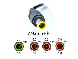 Блок живлення для Lenovo E40, T410i, T410, T400S, T400, Z61, Z60, T61, T60, R61, R61E (20V 4.5A 90W (7.9x5.5+Pin)) - мініатюра 2