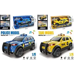 Джип JS210CD інерція,1:16,звук,світло,гумові колеса,2 види(таксі,поліція)бат.кор.30-15,5-12,5см
