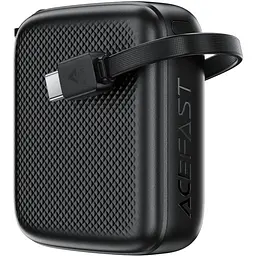 Універсальна мобільна батарея Acefast 10000mAh 20W PD, QC3.0 USB-C In/Out with build Type-C cable, M15 Чорний
