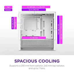 Корпус NZXT H3 Flow White без БЖ (CC-H31FW-01) - мініатюра 6