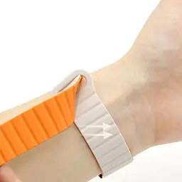 Ремінець Dual-color Magnetic для Xiaomi Mi Band 9/8/10 White / Orange - мініатюра 5