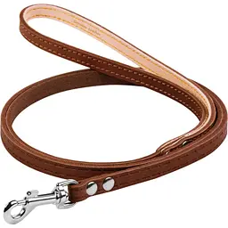 Повідець одинарний Collar, шкіра, непрошитий, XS, 122х0,8 см, коричневий