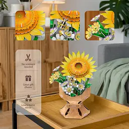 Тривимірна головоломка-конструктор Cubic Fun Flower Bouquet Sunflower Букет квітів Соняшник (W3303h) - мініатюра 3